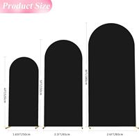 Support d'arche de mariage en spandex noir avec toile de fond pour les événements d'anniversaire, les fêtes, les cérémonies, les banquets, la décoration
