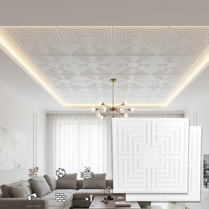 Chống cháy và chống thấm PVC gạch Trần trong cổ điển màu trắng hỗ trợ OEM thiết kế và dễ dàng cài đặt PVC gạch Trần - Product Image 4