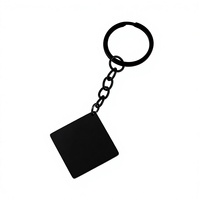 Porte-clés carré vierge en acier inoxydable, gravable au laser, imprimable couleur UV, étiquette métallique personnalisable avec logo, cadeau de vacances