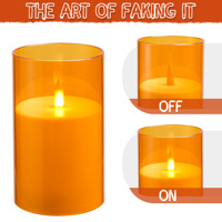 Lampe à pilier LED à effet de flamme vacillante 3D, télécommande, sans feu, en acrylique, décoration d'intérieur, Halloween, Ramadan, Diwali