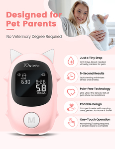 携帯型ペット血糖測定器キット - 犬猫用家庭用糖尿病検査 - Product Image 5