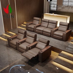 <span class=keywords><strong>Sofa</strong></span> bioskop daya dapat diatur, sandaran tangan kayu kursi malas desain Modern mewah untuk furnitur teater Rumah - Product Image 2