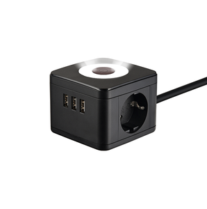 Caricabatterie multifunzione EU Cube: USB A + tipo C porta piccola striscia di luce notturna Desktop - Product Image 5