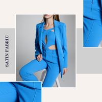 Vente flash - Couleurs unies disponibles - Vêtements de bureau pour femmes - Blazer formel et de soirée unique en polyester pour femme