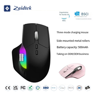 Mini Ratón Inalámbrico USB para Diestros, Modo Dual, 6400 DPI, 8D, Ergonómico, Vertical, para Portátil y Escritorio, con Retroiluminación RGB