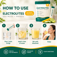 Poudre d'électrolytes pour adultes, apportant de l'énergie, améliorant l'immunité, à base d'algues marines, sans sucre, différentes saveurs, 20 sachets, OEM HALAL