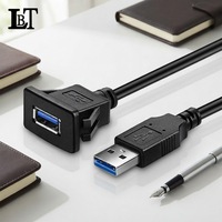 USB 3.0 Stecker auf USB 3.0 Buchse AUX Einbau-Verlängerungskabel Wasserdichtes Autokabel