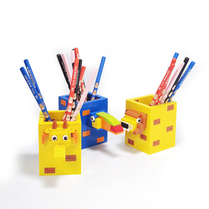 Caja organizadora ecológica de animales bonitos, soporte para bolígrafo, juego de bloques de <span class=keywords><strong>rompecabezas</strong></span> educativos especiales, portalápices de plástico para escritorio - Product Image 1