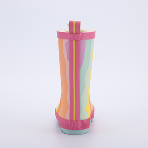 Wholesale Custom Lightweight Footwear <strong>Rubber</strong> Outsole Shinny Rainbow Rain Boot - Product Image 5
