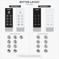 Panneau de commande d'ascenseur en verre, écran tactile TFT LED 4,3 pouces, bouton tactile, modèle pour usage en villa, COP-8202J-Y