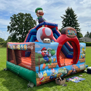 Château gonflable commercial d'extérieur pour enfants et tout-petits, avec toboggan et motif de dessin animé, idéal pour les fêtes - Product Image 2