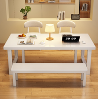 Table à manger en bois massif avec pieds trapézoïdaux, bureau à domicile, table de conférence avec banc, vente en gros pour cuisine et restaurant