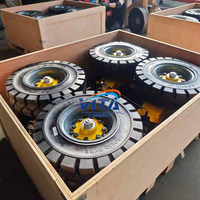 Roue pivotante robuste de 14 pouces en polyuréthane et acier pour conteneur d'expédition avec frein pour usage industriel