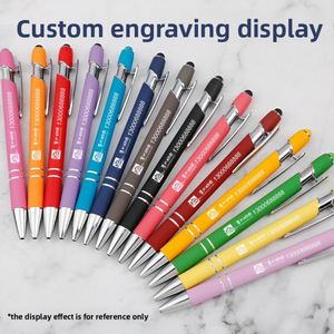 X526 Custom Logo Metal Aluminum Ballpoint <b>Pens</b> Soft Rubber Touch Screen for Stylus for Advertising & Gift Promotion Wholesale - Product Image 2