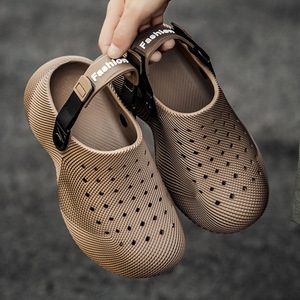Multi Holes Breathable Clogs Men Shock Absorbing Thick Platform Sole Wear Resistant Two Ways Wear Comfort Flip Flops <b>Slippers</b> - Product Image 6