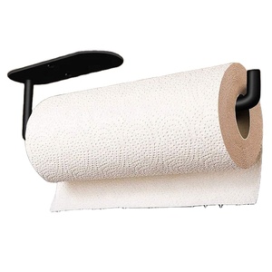 Porte-rouleau de papier long en acier inoxydable, sans perçage, pour sous-meuble de salle de bain, adhésif 3M, grande capacité, pour cuisine - Product Image 5