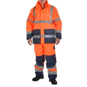 Absolutely waterproof safety jackets and pants hi vis rain suit