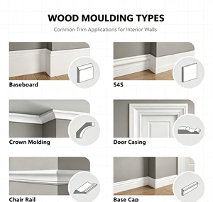 Battiscopa <span class=keywords><strong>in</strong></span> <span class=keywords><strong>Legno</strong></span> di Pino Bianco Stile Americano da 16 Piedi con Giunzione a Dita per Progetti di Pavimentazione - Product Image 6