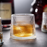 Verre à whisky double paroi de luxe Sunyo, fait main, en cristal sans plomb, style vintage, à motifs côtelés et embossés