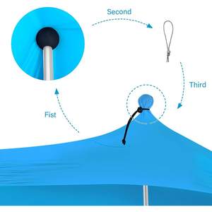 Abri solaire d'été Aol, tente individuelle 210x170x200cm, poteaux en alliage d'aluminium, tissu polyester résistant aux UV, pour extérieur, plage, camping - Product Image 1