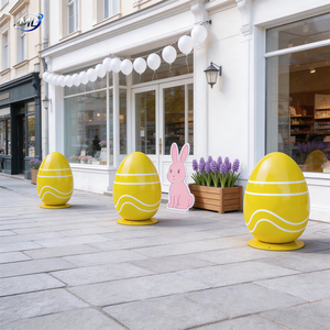 ประติมากรรมไข่ทาสีขนาดใหญ่พิเศษ รูปปั้นตกแต่งเทศกาลอีสเตอร์ขนาดยักษ์ รูปปั้นไข่ทาสีหลากสีขนาดใหญ่พิเศษ ของตกแต่งเทศกาลกลางแจ้ง - Product Image 2