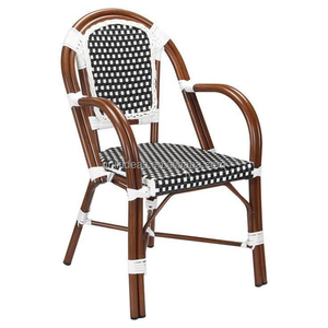 Restaurant Salle à manger Meubles empilables Bistro français Chaises extérieur Jardin Patio Osier Rotin Chaise d'extérieur - Product Image 1