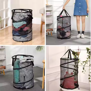 Hot Selling Mesh Cylinder Dirty Clothes <b>Laundry</b> Hamper Collapsible Foldable <b>Pop</b>-<b>up</b> <b>Laundry</b> <b>Basket</b> - Product Image 6
