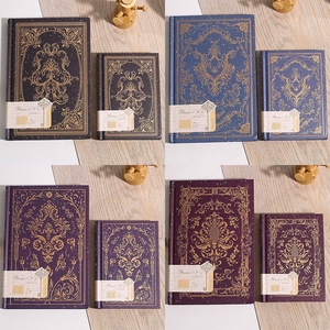 A5 A6 Cổ Điển Cong Trở Lại Máy Tính Xách Tay Lá Vàng Giấy Bảo Vệ Phẳng Nằm Ribbon Bìa Cứng Kế Hoạch Nhật Ký 112 Tờ - Product Image 6