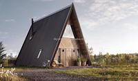 Petite maison préfabriquée à structure en acier léger Ensemble de construction de maisons à ossature Hôtel Triangle Maison