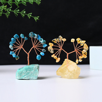 Árbol de la Abundancia de Cristal Tallado a Mano Pulido de Alta Calidad para Decoración de Feng Shui