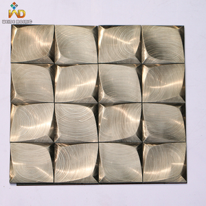 Carreaux de mosaïque en aluminium 3D couleur or champagne Foshan, autocollants, pour murs de salle de bain et crédences de cuisine de luxe - Product Image 1
