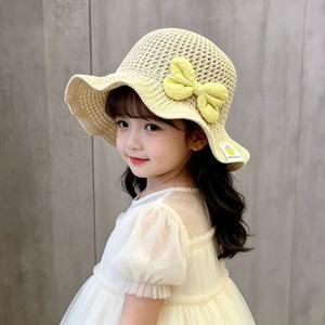 Xi Boyu – chapeau de paille avec nœud papillon pour enfants, protection solaire fine d'été pour filles de 1 à 4 ans, vêtements d'extérieur - Product Image 4