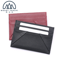 Dompet ramping desainer kulit asli anti-RFID dengan logo custom mewah Mount Yanzhi, tempat kartu kredit dan kartu bisnis.
