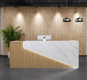 Mobiliário De Escritório Moderno Personalizado Front Desk Caixa Loja De Roupas Salão De Beleza Mesa De Recepção Especial
