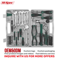 Kit d'outils ménagers en acier au carbone Hi-Spec complet de 69 pièces comprenant une pince à clé marteau dans un étui rigide ensembles d'outils OEM ODM