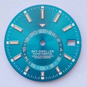 El accesorio de reloj de la serie Wooden con esfera azul luminosa de 28,5 mm está hecho de nuevo material de acero inoxidable y es adecuado para mecánicos. - Product Image 2