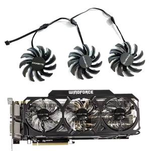 พัดลมวิดีโอการ์ดสำหรับ gabyte GTX 980 760 670 <span class=keywords><strong>580</strong></span> 770 760 960 560Ti <span class=keywords><strong>R9</strong></span> 290X 75มม. พัดลมระบายความร้อนกราฟิกการ์ด PLD08010S12HH - Product Image 1
