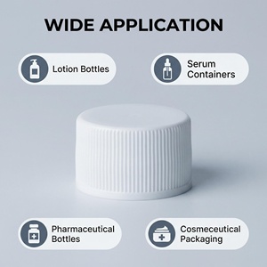 Tapa de rosca de plástico blanca al por mayor de 19 mm y 22 mm con <span class=keywords><strong>cierre</strong></span> acanalado y revestimiento sellador para tubos cosméticos y ungüentos farmacéuticos - Product Image 4