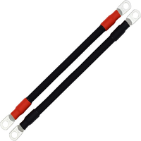 Kit de câblage audio automobile industriel 4 AWG OFC avec bornes à anneau PVC 3/8" rouge et noir pour amplificateur et subwoofer (alimentation/masse)