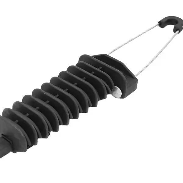 Braçadeira de tensão de cabeça, acessórios de linha de fibra óptica, braçadeira de ancoragem ADSS adequada para cabos ópticos redondos