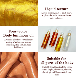 Wholesale 100ML Custom Logo Shimmering Body Oil Glitter Cream Waterproof Long Lasting Eco-Friendly Nourishing Makeup Four Colors - Product Image 3