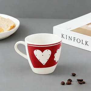 Tazza in Ceramica <span class=keywords><strong>a</strong></span> <span class=keywords><strong>Forma</strong></span> <span class=keywords><strong>di</strong></span> <span class=keywords><strong>Cuore</strong></span> Rosso del Miglior Produttore, Regalo per San Valentino, Eleganti Tazze in Porcellana per Espresso - Product Image 2