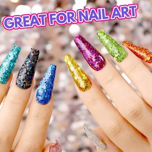 2026 Eco-friendly Non-Toxic Christmas Gel Nails Reflective Shinning Laser Pigment Gold Silver <strong>Red</strong> Green Blue <strong>Glitter</strong> Factory - Product Image 3