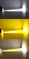 Phare LED Moto 15W Tri-Mode Couleur avec Lentille Projecteur, Feu de Conduite, Antibrouillard, DRL, et Accessoire d'Éclairage Auxiliaire pour Voiture et SUV