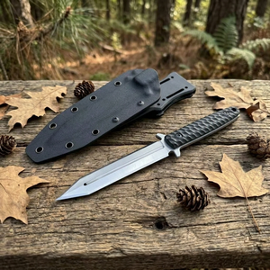 Cuchillo Táctico de Acero Inoxidable con Mango Personalizable, Hoja Fija de 4.0mm de Grosor, para Uso en Exteriores - Product Image 3