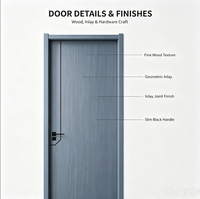 Portes intérieures en bois composite de luxe léger et simple, structure stable, pour chambres à coucher, maisons, appartements et villas.