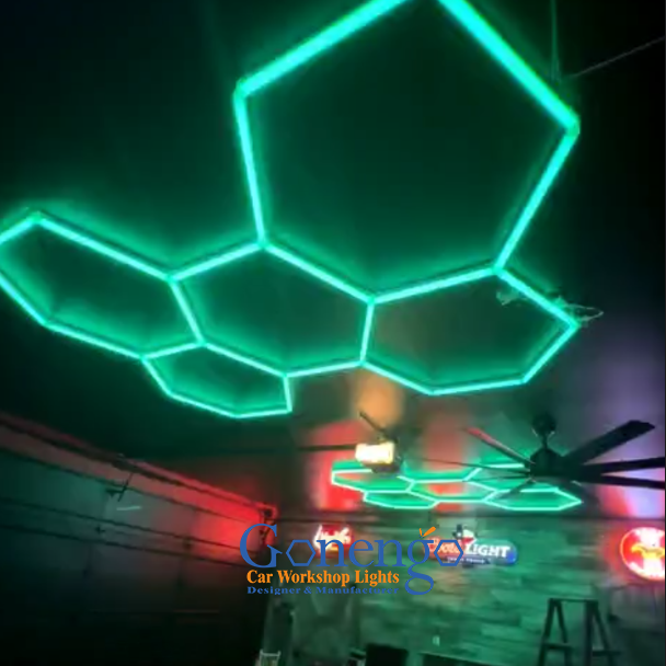 Diy Assembled Waterproof RGB LED Hexagon Lighting with Voice/App/Remote Control for High CRI AC100-240V for Room Use