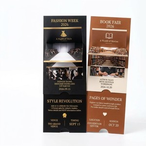 <span class=keywords><strong>Carte</strong></span> de programme de la Semaine de la Mode avec onglets de collection de créateurs, heures des spectacles, cartes des lieux et détails des after-parties - Product Image 4