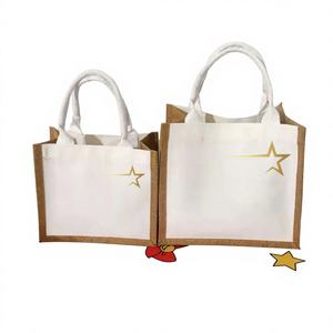 Bolsa de Compras Ecológica Hecha de Yute con Tamaño Grande y Personalizable para Compras al Aire Libre y Viajes - Product Image 1