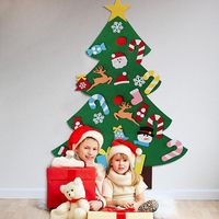 Kinder DIY Filz-Weihnachtsbaum Wanddekoration Wiederverwendbares Filz-Weihnachtsornament